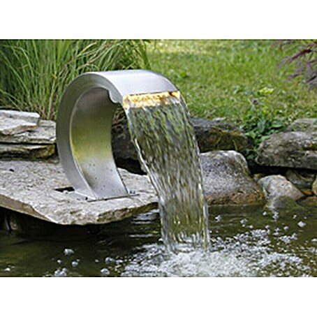 Ubbink Einbau-Wasserfall Mamba S (39 x 28 x 34 cm, Edelstahl, Leuchtmittel: LED)