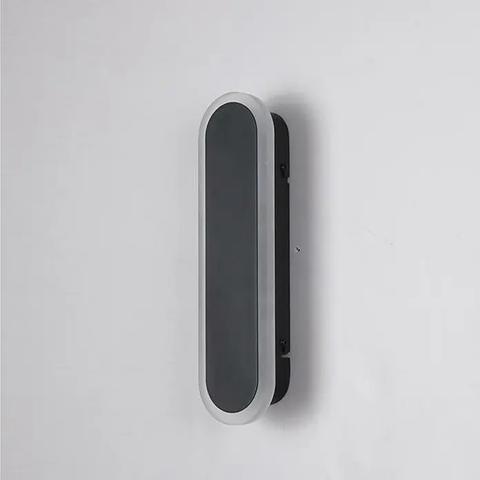 Searchlight LED-Außenwandleuchte Bordo - 6 W, 8 x 8 x 30 cm, IP65 - Elegante ovale Wandleuchte in Schwarz und Weiß. Perfekt für moderne Innenräume und bietet stilvolle Beleuchtung.