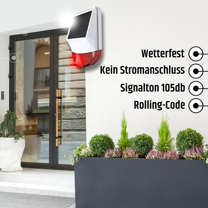 Safe2Home Alarmanlagen-Set Profi Serie SP310 mit Solar Außensirene (17-tlg., L x B x H: 195 x 136 x 31 mm)