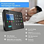 Safe2Home Alarmanlagen-Set Profi Serie SP310 mit Solar Außensirene (17-tlg., L x B x H: 195 x 136 x 31 mm)