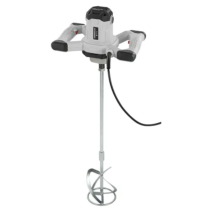 PowerPlus Mezclador de pintura y mortero POWC6020 - 1.050 W, Diámetro paleta de mezcla: 125 mm, M 14 - La batidora de mortero Powerplus, con su diseño robusto y mangos ergonómicos, es ideal para proyectos de construcción.