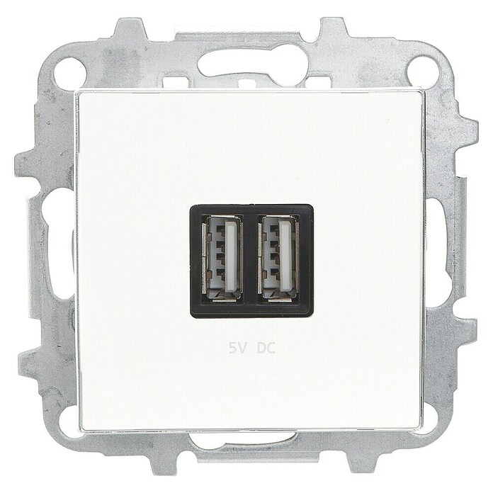 Toma USB doble Zenit (x 2, Blanco, Mate, Montaje enrasado) | BAUHAUS