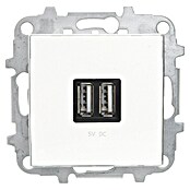 Toma USB Doble Zenit (x 2, Blanco, Mate, Montaje Enrasado