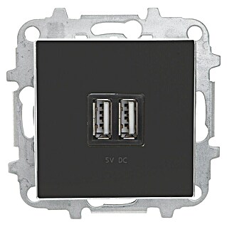Toma USB doble Zenit (x 2, Antracita, Mate, Montaje enrasado)