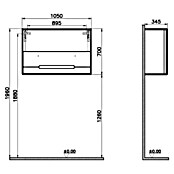 VitrA Sento Hängeschrank (B x T x H: 105 x 34,5 x 70 cm, Weiß) | BAUHAUS
