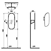 VitrA Plural Wandspiegel (37,5 x 90 cm, Eiche Dunkel) | BAUHAUS