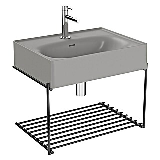 VitrA Equal Badmöbel-Set (Gesamtbreite Badmöbel: 62 cm, Steingrau/Schwarz, Matt, 2 -tlg.)
