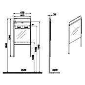 VitrA Equal Lichtspiegel (63,5 x 138 cm, Schwarz) | BAUHAUS
