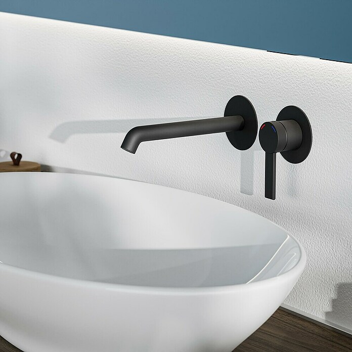 Camargue Wand-Waschtischarmatur Mallorca (Schwarz) | BAUHAUS