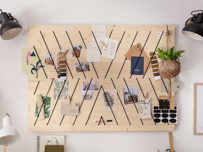 Pinnwand im Home Office zur Inspiration