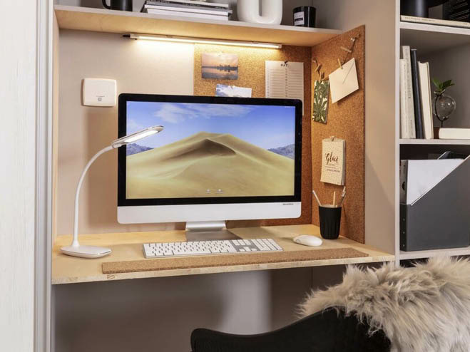 Wandschreibtisch im Schlafzimmer
