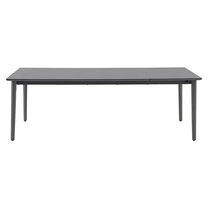 Sunfun Solo Gartentisch - L x B x H: 230 x 100 x 76,5 cm, Aluminium, Sintered Stone, Night-Grey, Ausziehbar - Eleganter Esstisch mit ausziehbarer Platte, ideal für moderne Esszimmer. Das robuste Design verspricht Langlebigkeit und Stil.