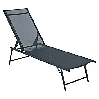 Gartenliege (L x B x H: 181 x 33 x 54,5 cm, Anthrazit, Stahl, Klappbar)