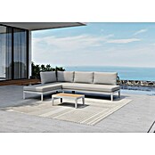 Sunfun Solo Conjunto de muebles chaise lounge + sofá + mesa (3 pzs., Gris claro) | BAUHAUS