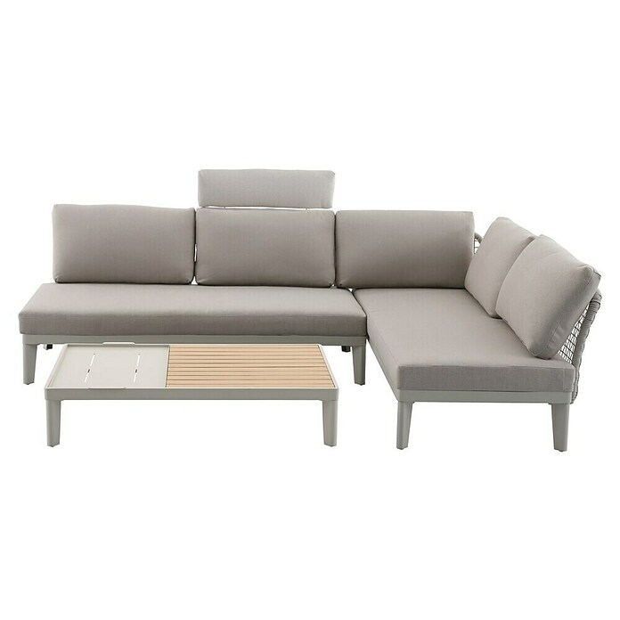 Sunfun Solo Mesa de centro (L x An x Al: 120 x 72 x 26 cm, Aluminio, Bandeja extraíble, Beige claro) | BAUHAUS