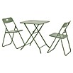 Conjunto de muebles de balcón Jordan (3 pzs., Acero, Verde) | BAUHAUS