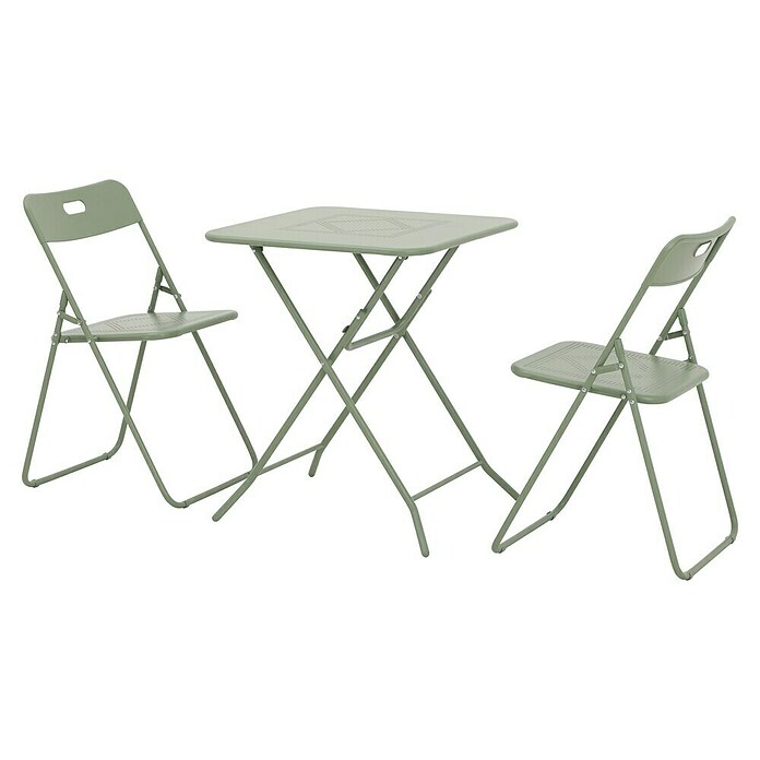Conjunto de muebles de balcón Jordan (3 pzs., Acero, Verde, Abatible) | BAUHAUS