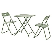 Conjunto de muebles de balcón Jordan (3 pzs., Acero, Verde, Abatible) | BAUHAUS