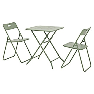 Conjunto de muebles de balcón Jordan (3 pzs., Acero, Verde, Abatible)