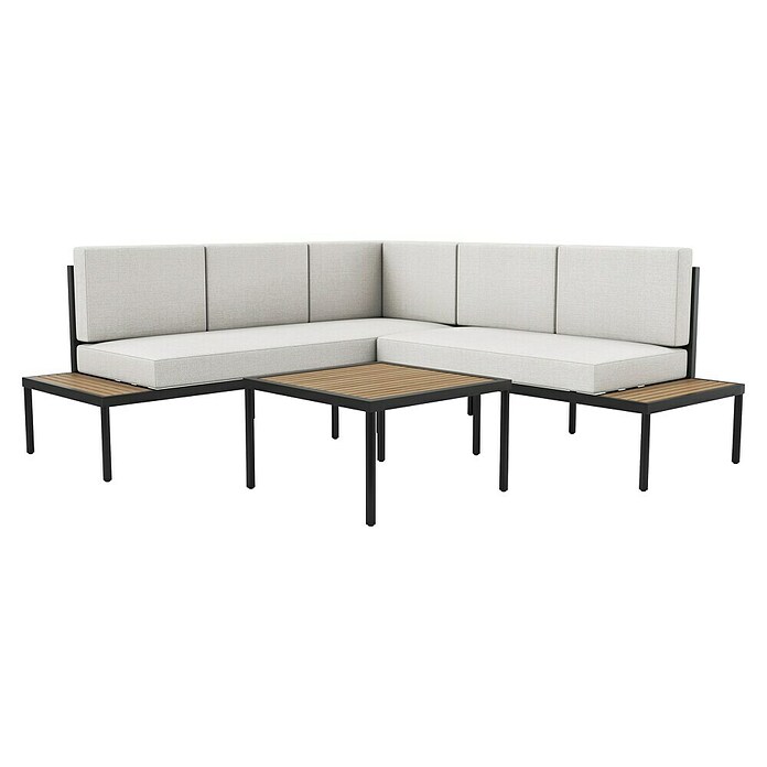 SENSUM Komplet lounge pohištva Ankarsvik  (3 -del., Črna, Bež) | 8303 - Loungeset | ICAE - Sommermöbel Loungemöbel | ICA - Sommermöbel | IC - Freizeit im Garten | I - Stadtgarten | BAUHAUS