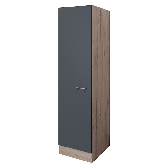 Flex-Well Tiago Geschirrschrank (50 x 57 x 200 cm, Basaltgrau matt) | BAUHAUS
