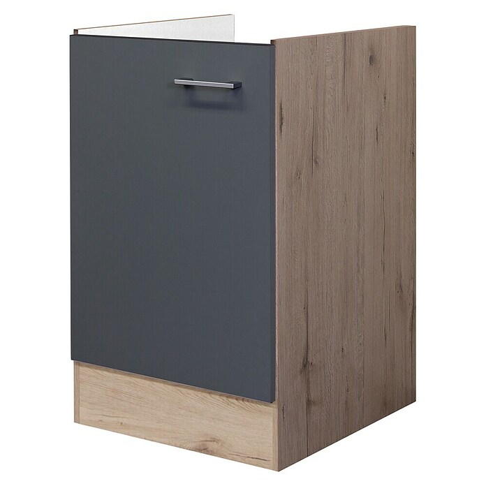 Flex-Well Tiago Spülenunterschrank (B x T x H: 50 x 57 x 82 cm, Basaltgrau matt) | BAUHAUS