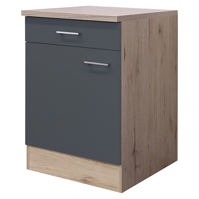 Flex-Well Tiago Unterschrank (B x T x H: 60 x 60 x 85 cm, Basaltgrau matt) | BAUHAUS