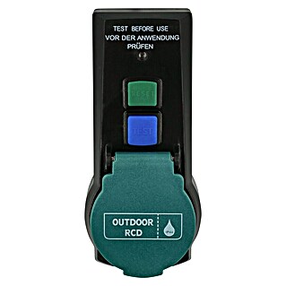 FI-Adapter Außen (230 V, 16 A, Bemessungsfehlerstrom: 0,03 A, IP44)