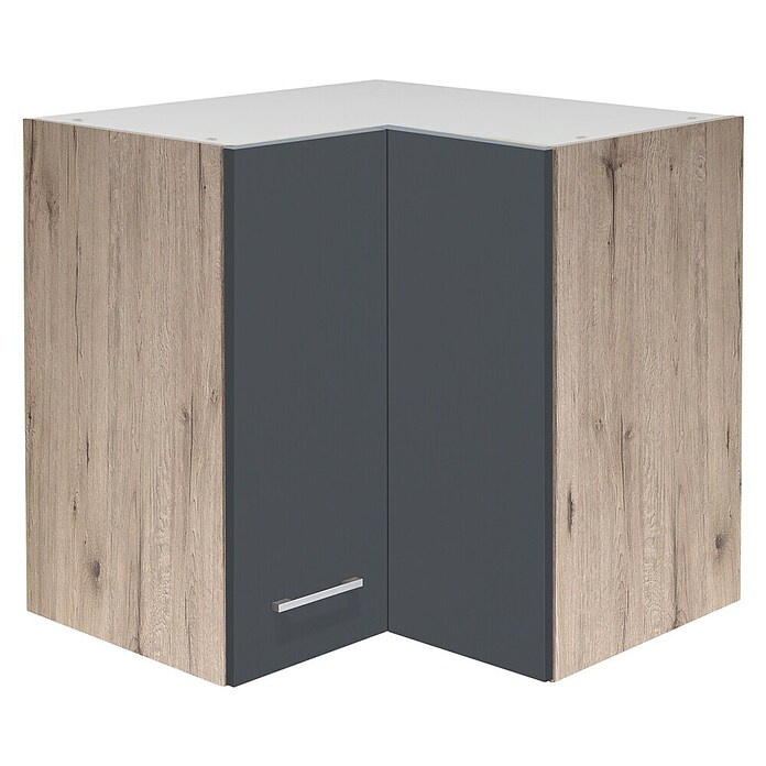 Flex-Well Tiago Eck-Hängeschrank (B x T x H: 60 x 32 x 54,8 cm, Basaltgrau matt) | BAUHAUS