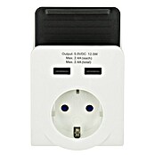 REV Cargador USB Enchufe adaptador (Blanco, 2 conexiones USB) | BAUHAUS