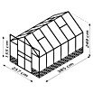 Vitavia Gewächshaus Cassandra 9900 (3,85 x 2,57 x 2,49 m, Farbe: Aluminium, Sockelmauer, Farbe Stein: Anthrazit, Einscheibensicherheitsglas (ESG))