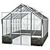 Vitavia Gewächshaus Cassandra 9900 (3,85 x 2,57 x 2,49 m, Farbe: Aluminium, Sockelmauer, Farbe Stein: Anthrazit, Einscheibensicherheitsglas (ESG))