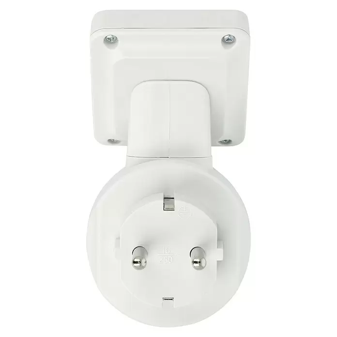 Schwaiger Energiekosten-Messgerät STEM1180 - 230 V, Display, Max. Anschlussleistung: 3.680 W - Weißer elektrischer Steckeradapter mit zwei runden Stiften und Erdungskontakt, 16A 250V.