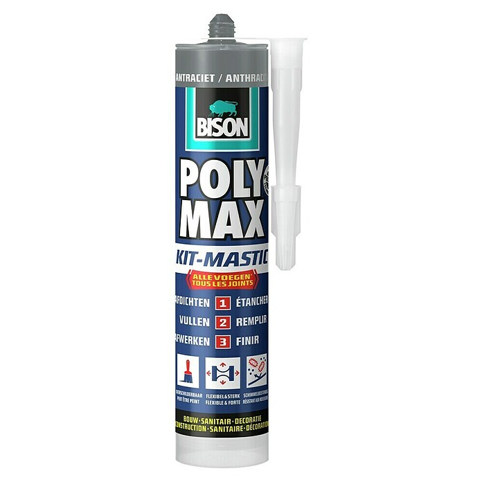 Bison Afdichtkit Poly Max (280 ml, Antraciet) | BAUHAUS