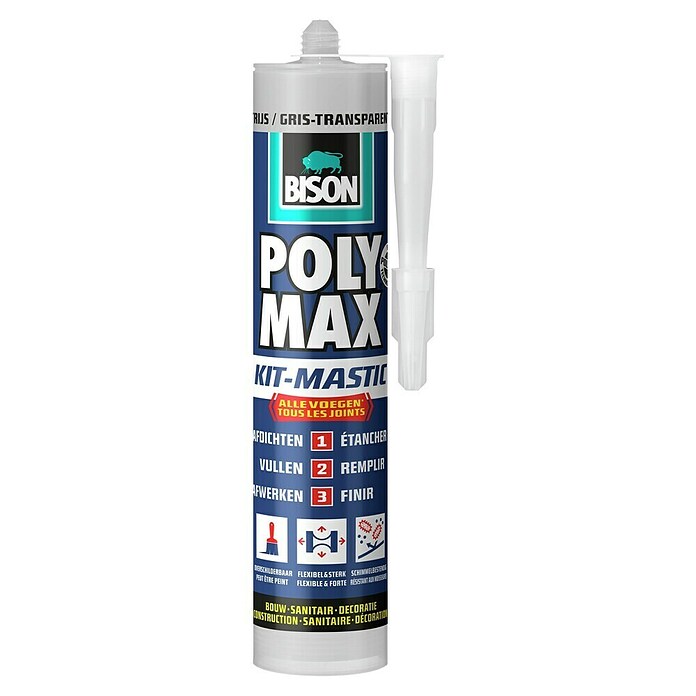 Bison Afdichtkit Poly Max (280 ml, Transparant grijs) | BAUHAUS