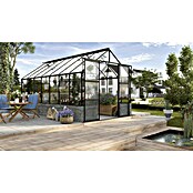 Vitavia Gewächshaus Cassandra 9900 Plus (3,85 x 2,57 x 2,49 m, Farbe: Schwarz, Einscheibensicherheitsglas (ESG))