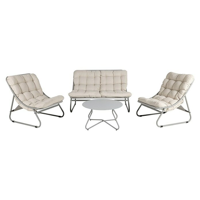 Conjunto de muebles Formentera (4 pzs., Acero/Olefina, Gris/Blanco) | BAUHAUS