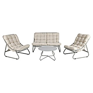 Conjunto de muebles Formentera (4 pzs., Acero/Olefina, Gris/Blanco)
