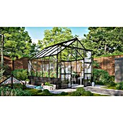 Vitavia Gewächshaus Cassandra 8300 (Außenmaß inkl. Dachüberstand (B x T): 257 x 323 cm, 3 mm, Schwarz/ Basalt) | BAUHAUS