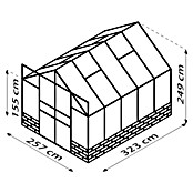 Vitavia Gewächshaus Cassandra 8300 (Außenmaß inkl. Dachüberstand (B x T): 257 x 323 cm, 3 mm, Aluminium/ Herbstlaub) | BAUHAUS