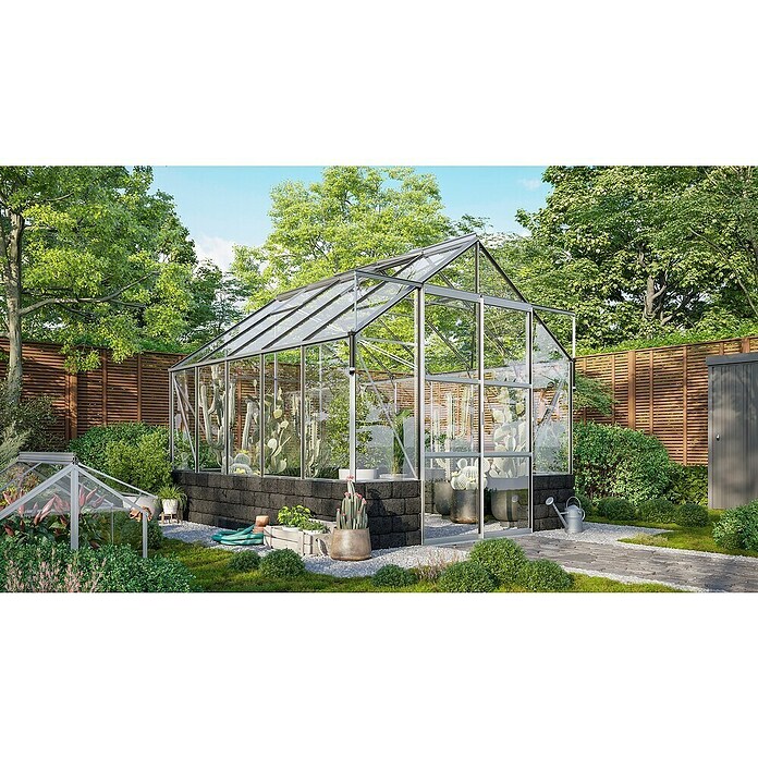 Vitavia Gewächshaus Cassandra 8300 (Außenmaß inkl. Dachüberstand (B x T): 257 x 323 cm, 3 mm, Aluminium/ Basalt) | BAUHAUS