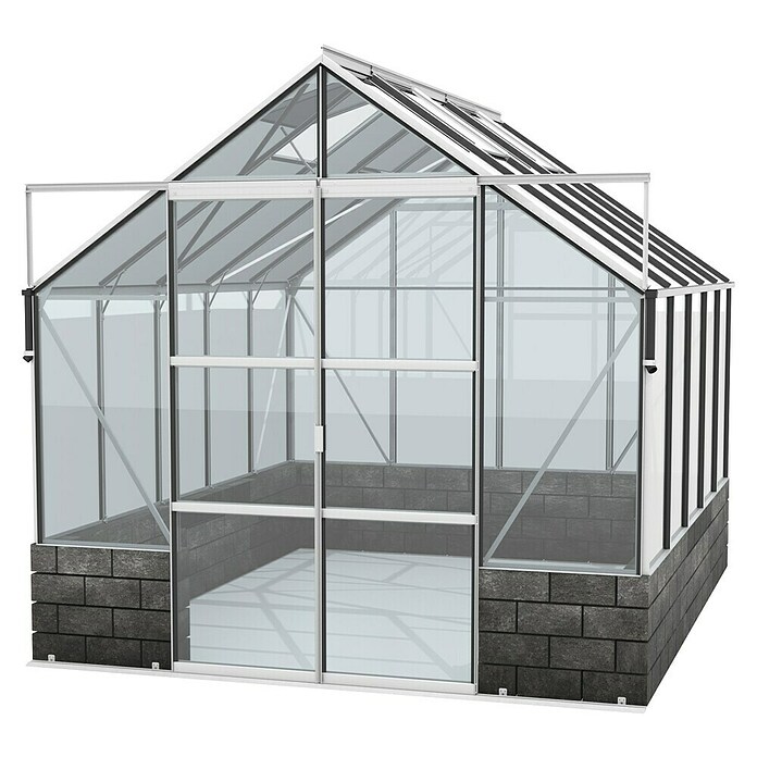 Vitavia Gewächshaus Cassandra 8300 (Außenmaß inkl. Dachüberstand (B x T): 257 x 323 cm, 3 mm, Aluminium/ Basalt) | BAUHAUS