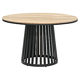 SENSUM Gartentisch rund Sandefjord (Ø x H: 120 x 73,5 cm, Schwarz/Teak)