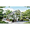 Vitavia Gewächshaus (4,48 x 2,57 x 2,49 m, Farbe: Aluminium, Sockelmauer, Farbe Stein: Sandstein, Einscheibensicherheitsglas (ESG))