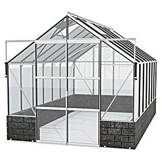 Vitavia Gewächshaus Cassandra 11500 Plus (Außenmaß inkl. Dachüberstand (B x T): 257 x 448 cm, 3 mm, Aluminium/ Basalt)