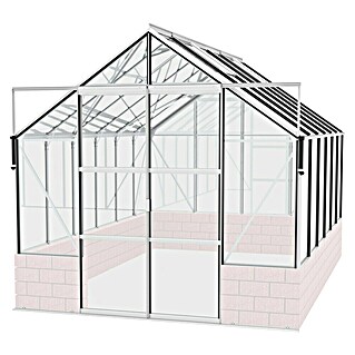 Vitavia Gewächshaus Cassandra 9900 Plus (Außenmaß inkl. Dachüberstand (B x T): 257 x 385 cm, 3 mm, Aluminium)