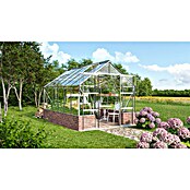 Vitavia Gewächshaus Cassandra 9900 (3,85 x 2,57 x 2,49 m, Farbe: Aluminium, Einscheibensicherheitsglas (ESG))