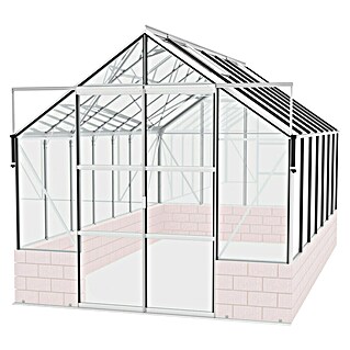 Vitavia Gewächshaus Cassandra 11500 Plus (Außenmaß inkl. Dachüberstand (B x T): 257 x 448 cm, 3 mm, Aluminium)