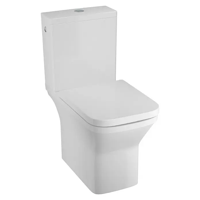 Camargue Los Angeles Stand-WC für Kombination - Spülrandlos, Ohne Spezialglasur, Spülform: Tief, WC Abgang: Waagerecht, Weiß, Ohne Porzellan-Spülkasten - Moderne, weiße Toilette mit Aufsatzspülkasten. Das schlichte Design passt ideal in jedes Badezimmer.