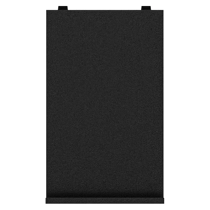 Kingstone Mueble auxiliar Cliff - Negro, An x Pr x Al: 31,2 x 50,9 x 78,2 cm - Persiana enrollable negra para ventana. La persiana está cerrada, proporcionando privacidad y oscuridad.